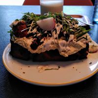 Salty Basic Treat with Antipasti and an Oat Chai Latte at Furo in Salzburg