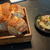 Sourdough bread (amazing!) with peach butter (okay) at Furo in Salzburg