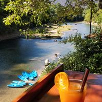 Freshly squeezed orange juice at SpringRiver Resort & Restaurant in Ban Tiou Village