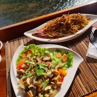 Banana Flower Salad and Fried Cashew Nut without mest at SpringRiver Resort & Restaurant in Ban Tiou Village