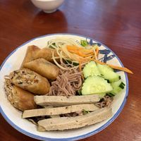 Spring roll noodles with peanut sauce   at Shala Vegan House in Da Nang