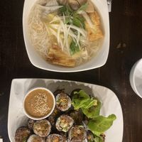 Sushi and noodle soupp  at Shala Vegan House in Da Nang