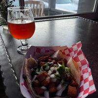 Baclk beans & sweet potato  traditional taco at The Grey Eagle Taqueria in Hot Springs
