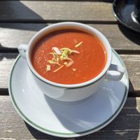 Vegan tomato soup  at Kölner Haus in Serfaus