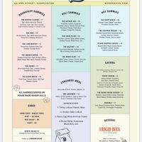 Menu  at Bodega in Charleston