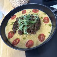 Risotto with “steak"  at A Lo Natural in Ponce