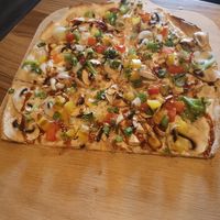 Veganer Flammkuchen "Teriyaki" at Le Feu - Düesbergpark in Muenster