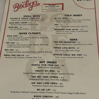 Menu (some items can sub tofu/mushrooms for the meat)  at Bodega SF in San Francisco