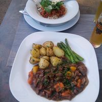 Mushroom stew and Spaghetti at Hotel Imbery in Hinterzarten
