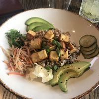 Grain Bowl - wakame, avocado, tofu, pickled veg, sunomono, and ginger-tamari vinaigrette   at Carabiner in Big Sky