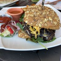 Rainforest burger  at The Purple Elephant in Northport