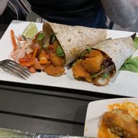 Vegan shrimp taco  at The Purple Elephant in Northport