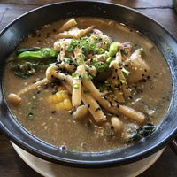 Miso ramen soup  at Chef's Kazoku in Pai
