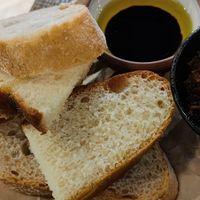 Focaccia with olive oil and olive paste at VIE - Jamie's Italian - T3 in Vienna