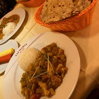 Aloo Gohbi with Roti  at Restaurant Taj Mahal in Salzburg