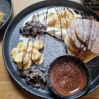 Banana Split Pancakes with Chocolate and cream at VRÜH - All Day Breakfast in Dortmund