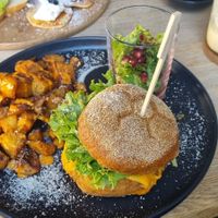 The Breakfast Burger (all vegan of course) at VRÜH - All Day Breakfast in Dortmund