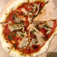 Пицца vegetarian с вишенками с веган песто и веган сыром  at Pizza Verde in Tbilisi