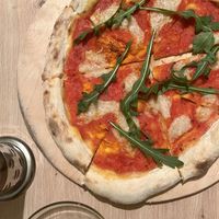 Томатная пицца с веган сыром и рукколой  at Pizza Verde in Tbilisi