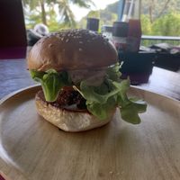 Vegan version of the cheese burger. Sans cheese. Very good!  at The Dreaming Tree in Phuket