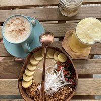 Java Smoothie Bowl 😍 with a shot of espresso and banana, sooo good!   at Living Juices in Koh Tao