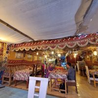 Blick in das Restaurant, links davon direkten Blick auf den Nil at Thebes Bar And Grill in Luxor