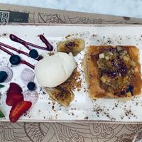 Manjar Blanco cake (not vegan) at Piso Uno in Santiago