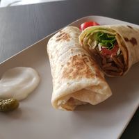 Vegan shawarma wrap at Marmara falafel&more in Ljubljana