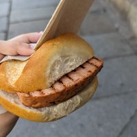 Leberkäse-Brötchen at Die Vegane Fleischerei in Dresden