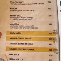 menu  at Hippie Paws in Mandrem