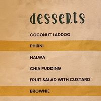 menu  at Hippie Paws in Mandrem