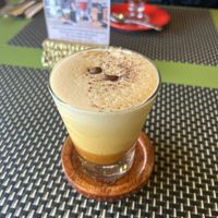 Pisco sour coffee at El Jardin Healthy Food And Coffee in Cusco