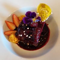 Cheesecake de frutos del bosque at El Jardin Healthy Food And Coffee in Cusco