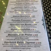 Breakfast menu at El Jardin Healthy Food And Coffee in Cusco