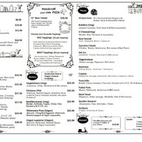 Menu. at Capizzi Pizzeria in Rotorua