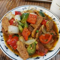 Tempe with peppers at Tam Coc Ngo Dong Homestay and Vegan Restaurant in Ninh Binh