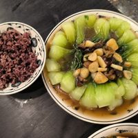 Stir fried bok choy at Tam Coc Ngo Dong Homestay and Vegan Restaurant in Ninh Binh