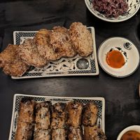 Fried mushrooms and spring rolls at Tam Coc Ngo Dong Homestay and Vegan Restaurant in Ninh Binh