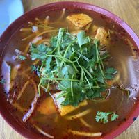 Spicy noodle soup  at ChuMinh Tofu and Veggie Deli in Seattle