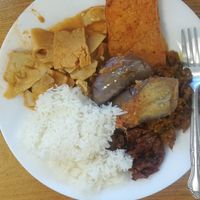 Food from buffet. July 2021 at ChuMinh Tofu and Veggie Deli in Seattle