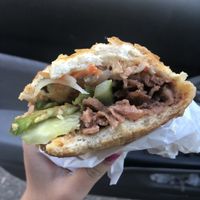 BBQ “pork” sandwich  at ChuMinh Tofu and Veggie Deli in Seattle