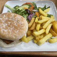 Thai vegan burger  at Katie's Tea Rooms in Chester