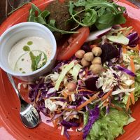 Only on saturdays!! Super tasty falafel with Tahini sauce and salad  at Humus in Bolzano