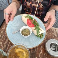Sandwich vegetarian greek with tofu at Humus in Bolzano