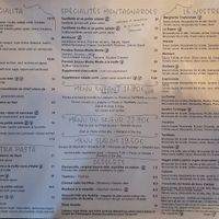 Menu at Restaurant La Ferme in Montriond