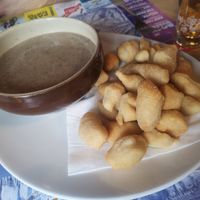 Soup of the day (mushroom) at Restaurant La Ferme in Montriond