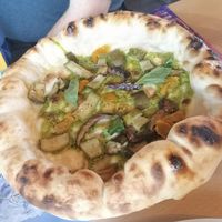 Veggie pizza (specify that you want it vegan!) at Restaurant La Ferme in Montriond
