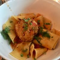 Homemade pappardelle pasta with hearts of palm cake  at Miss Rachel's Pantry in Philadelphia