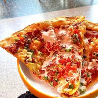 Delicious! Curry spiced pizza 🍕  at Walt Disney World - Connections Eatery in Lake Buena Vista