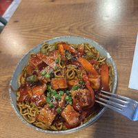 sweet and sour tofu noodles   at Bento Noodles in Istanbul